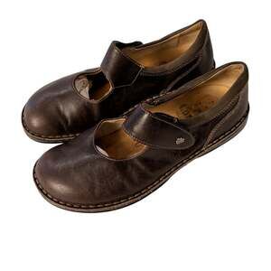Finn Comfort Womens Sz 38 D EU 7.5 US Laval Mary Jane Brown Leather Comfort Shoe